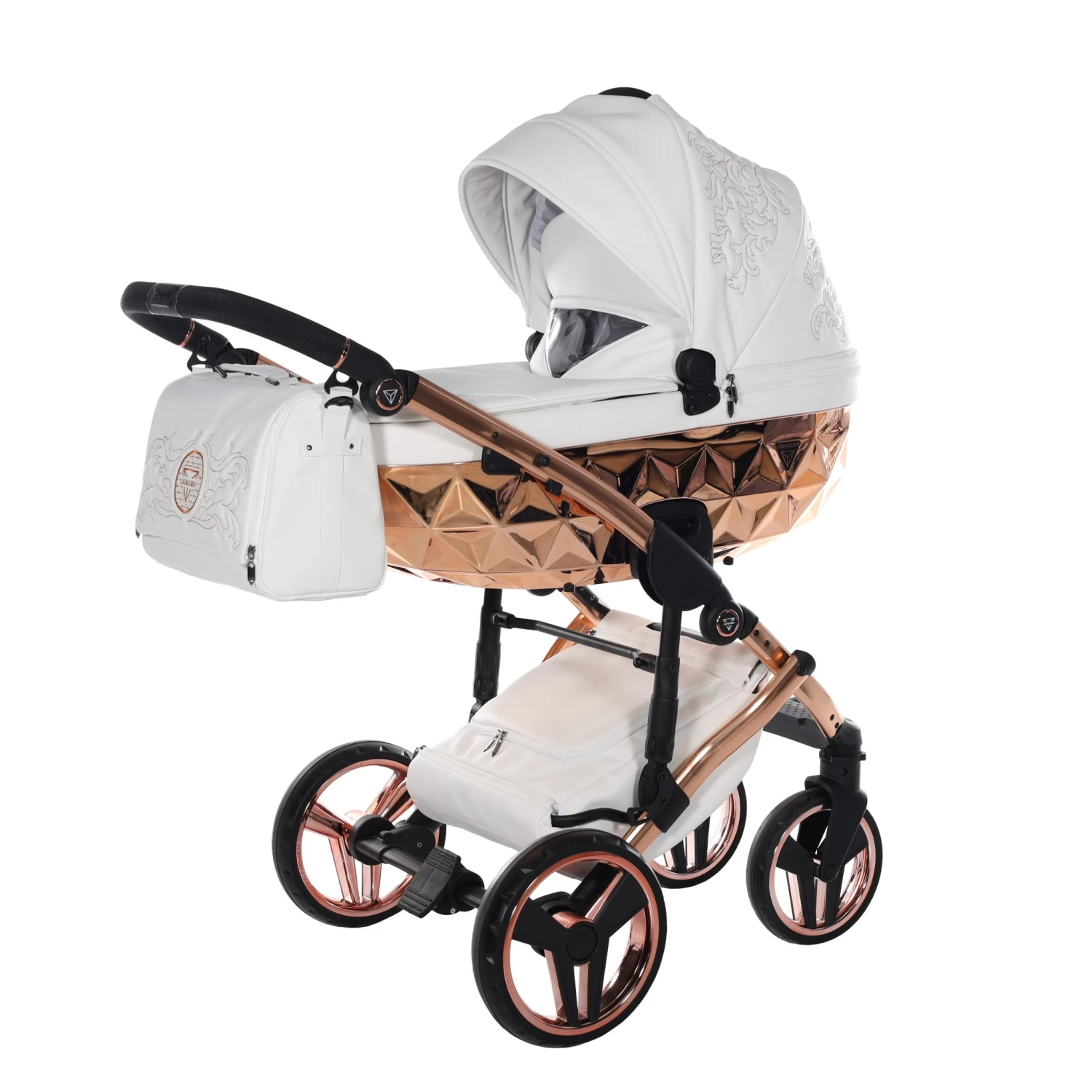 Junama Handcraft Enzo 2 In 1 Pram – White Rose Gold 4 Junama Handcraft Enzo 2 In 1 Pram – White Rose Gold - Image 2