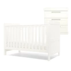 Mamas & Papas Hampden White 2 Piece Set With Mattress -Baby Products Shop 9876ytgh