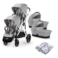 Cybex Gazelle S Twin Pushchair Lava Grey With Carrycots