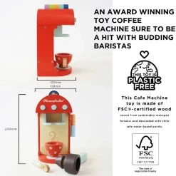 Le Toy Van Wooden Toy Coffee Machine And Pods -Baby Products Shop DBHJT