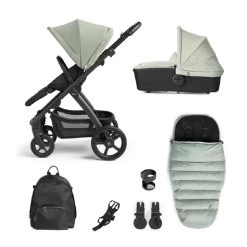 Silver Cross Tide Sage/Black Pushchair And Accessories