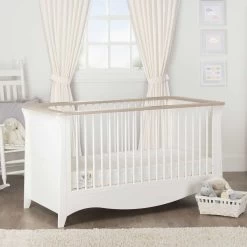 CuddleCo Clara White/Ash Cot Bed