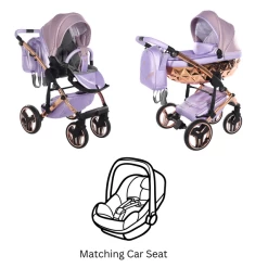 Junama Dolce 3 In 1 Travel System – Lilac Rose Gold