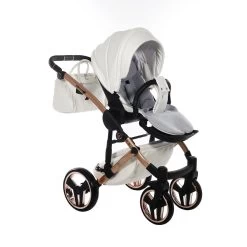 Junama Fluo Individual Pram – Satin White Rose Gold -Baby Products Shop Junama Fluo Individual Pushchair Satin