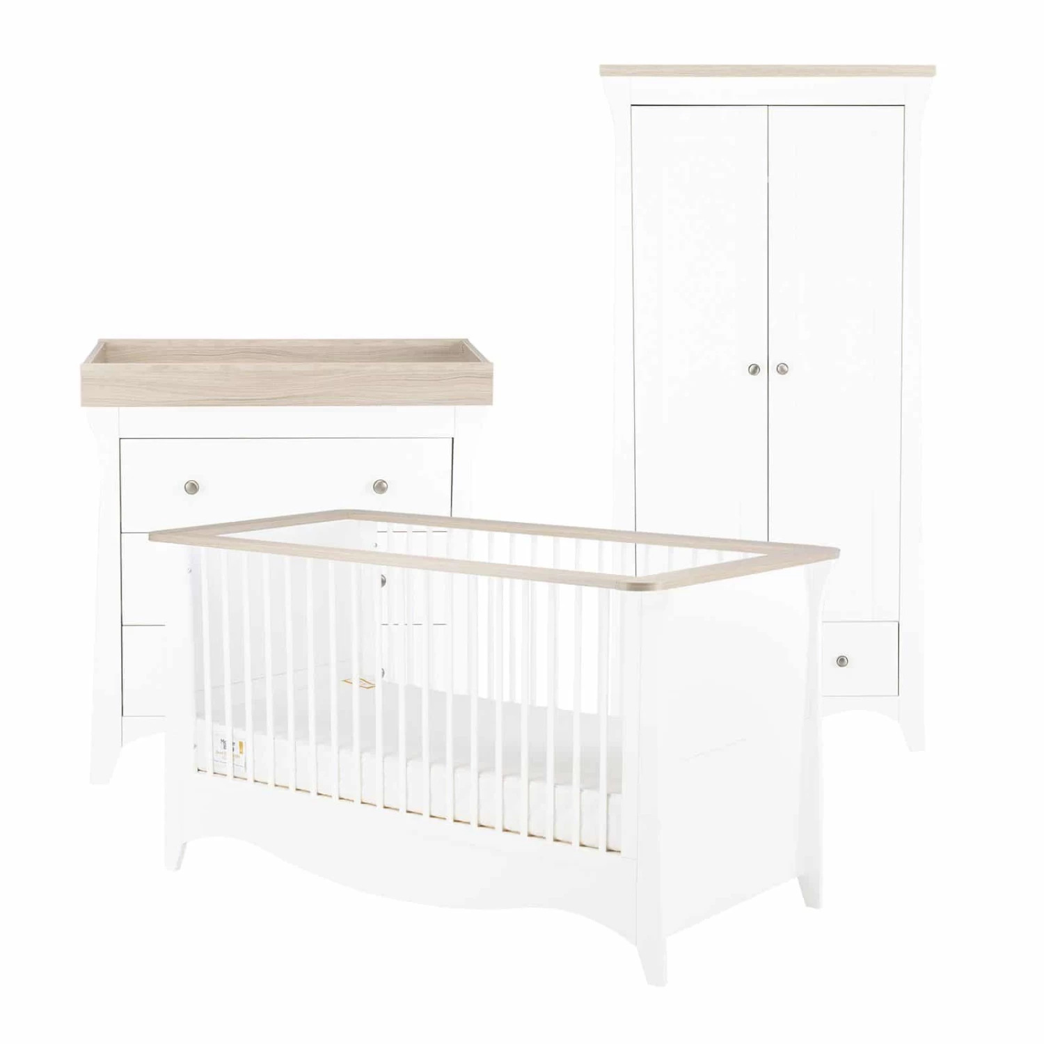 CuddleCo Clara 4 Piece Nursery Set – White/Ash 5 CuddleCo Clara 4 Piece Nursery Set – White/Ash - Image 3