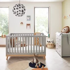 Babymore Mona 4in1 2 Piece Nursery Room Set – Grey