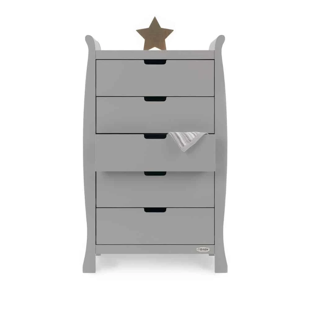 Obaby Stamford Sleigh Tall Chest Of Drawers – Warm Grey 4 Obaby Stamford Sleigh Tall Chest Of Drawers – Warm Grey - Image 2