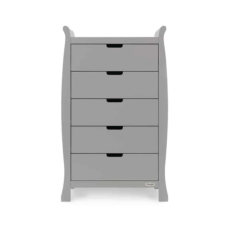 Obaby Stamford Sleigh Tall Chest Of Drawers – Warm Grey 3 Obaby Stamford Sleigh Tall Chest Of Drawers – Warm Grey