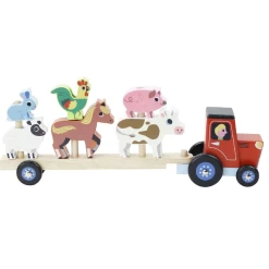 Vilac Tractor And Trailer With Animal Stacking Game