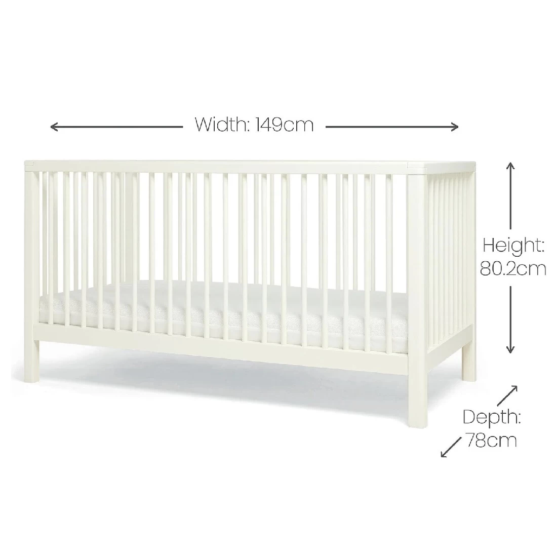 Mamas & Papas Solo Cot Bed And Mattress – White 8 Mamas & Papas Solo Cot Bed And Mattress – White - Image 6