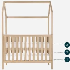 Tutti Bambini Casa Mini House Cot Bed – Harvest Oak 18 Tutti Bambini Casa Mini House Cot Bed – Harvest Oak -Baby Products Shop SWE456 1