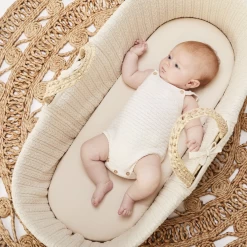 Little Green Sheep Natural Knitted Moses Basket & Mattress Linen -Baby Products Shop frgtrs
