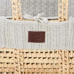 Little Green Sheep Natural Knitted Moses Basket & Mattress Dove -Baby Products Shop gjfjuhtg