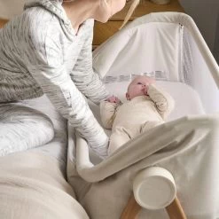 Mamas & Papas Lua Bedside Crib Fawn Bundle Oat And Spot -Baby Products Shop hryu6i8