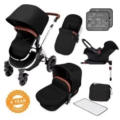 Ickle Bubba Stomp V4 All In One Isofix Travel System – Midnight Chrome