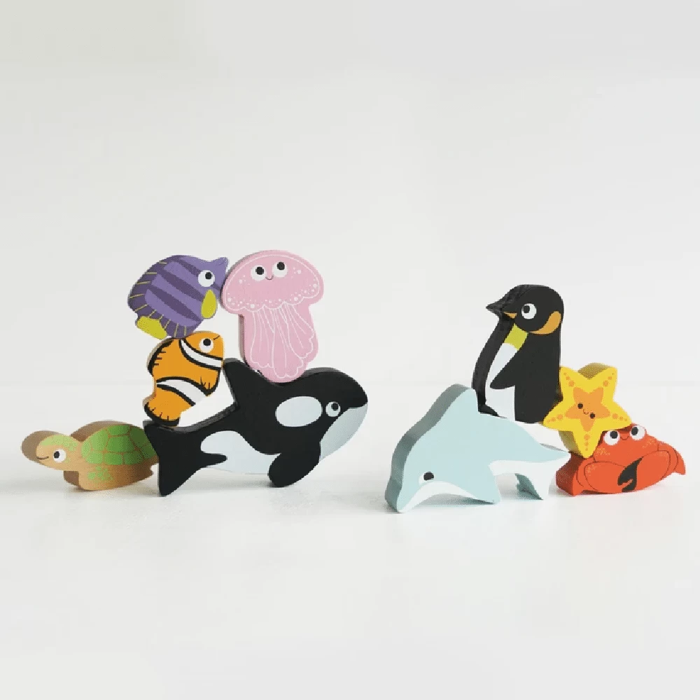Le Toy Van Ocean Wooden Animals Stacking Toy 4 Le Toy Van Ocean Wooden Animals Stacking Toy - Image 2