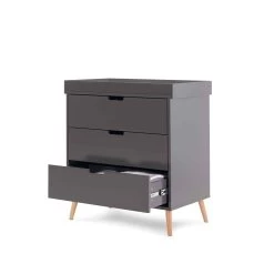 Obaby Maya 4in1 5 Piece Nursery Room Set/Shelf/Mattress – Slate -Baby Products Shop obaby maya changing unit slate