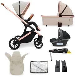 My Babiie Travel System With Base – Rose Gold Stone