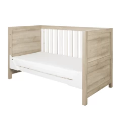 Tutti Bambini Modena 5 Piece Nursery Room Set -White/Oak -Baby Products Shop tutti bambini modena cot bed side on 2