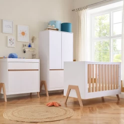Tutti Bambini Fuori 4in1 3 Piece Nursery Room Set – White/Light Oak