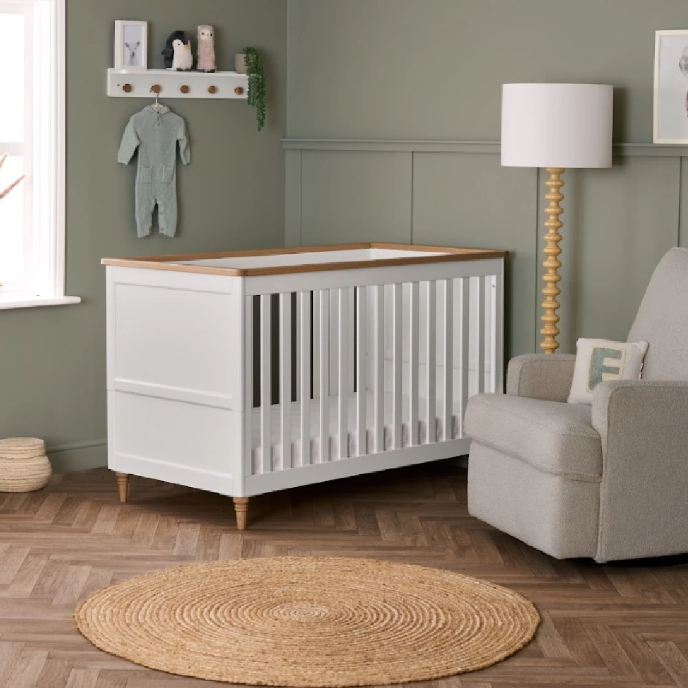 Orla Cot Bed – White With Oak 3 Orla Cot Bed – White With Oak
